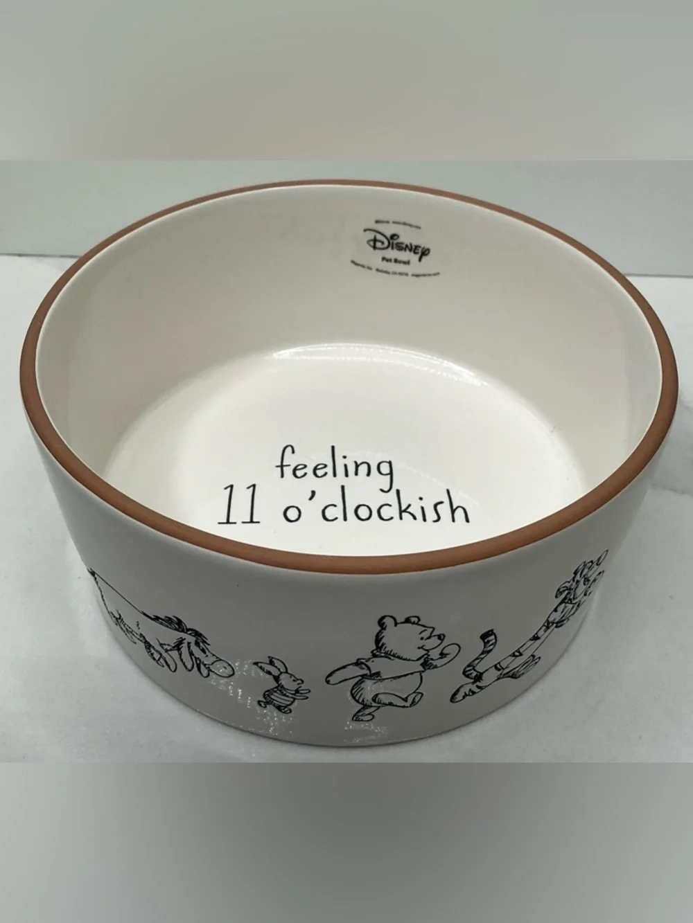 Rae Dunn Dog Bowl Disney Winnie The Pooh White Ceramic Cottage-core Dinner New